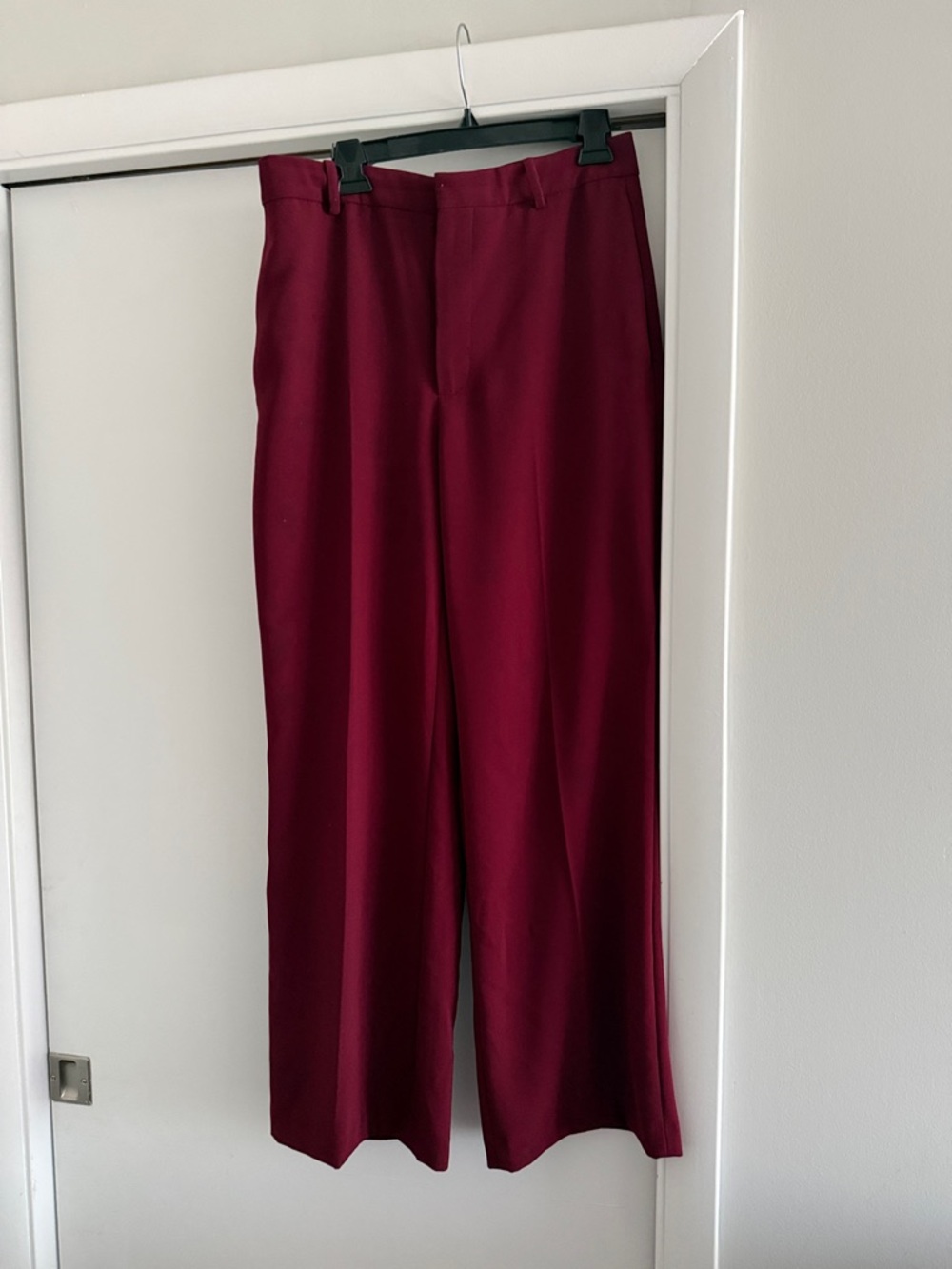 Zara Wine Red Wide Leg Trousers